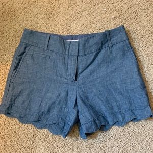 Loft scalloped denim shorts